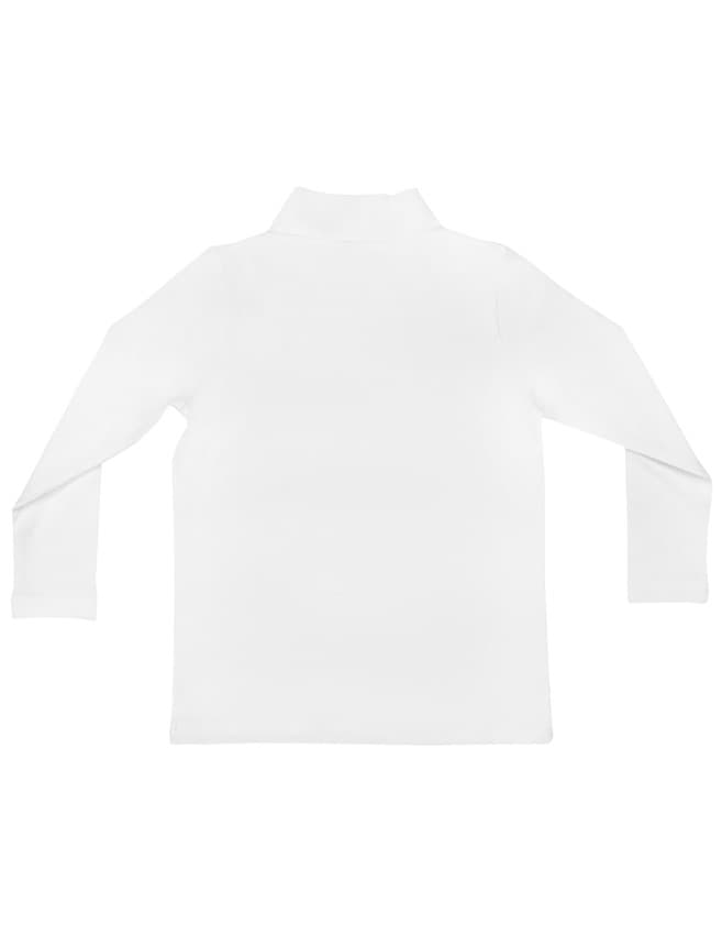 Basic Balıkçı Yaka Çocuk Uzun Kollu Beyaz T-Shirt resmi